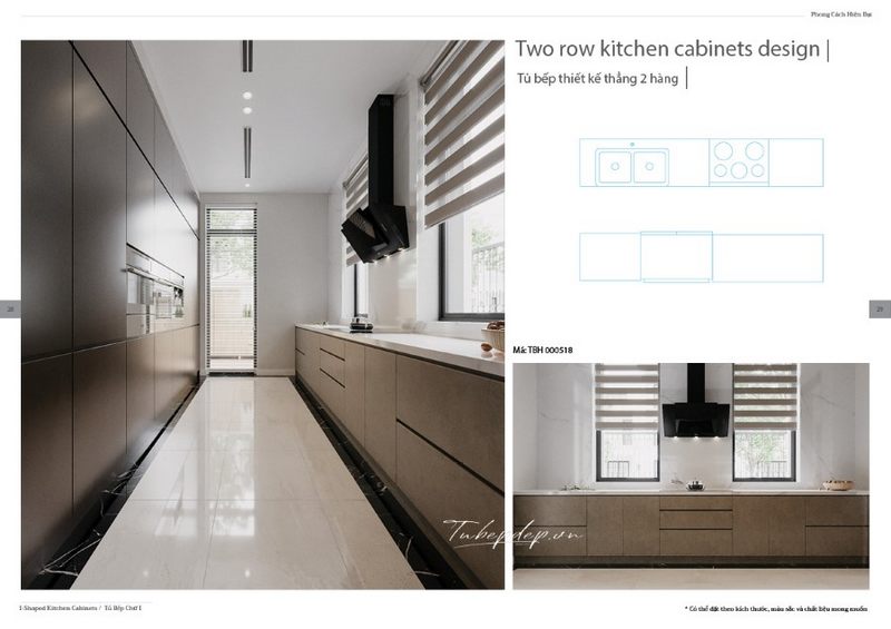 Thiết kế phòng bếp nhà phố hiện đại